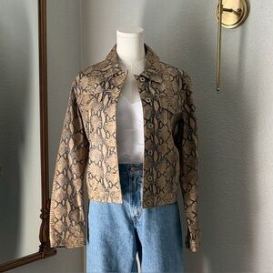 Colebrook & Co Snake Print Leather Jacket S Mob Wife Indie Sleaze Rockstar